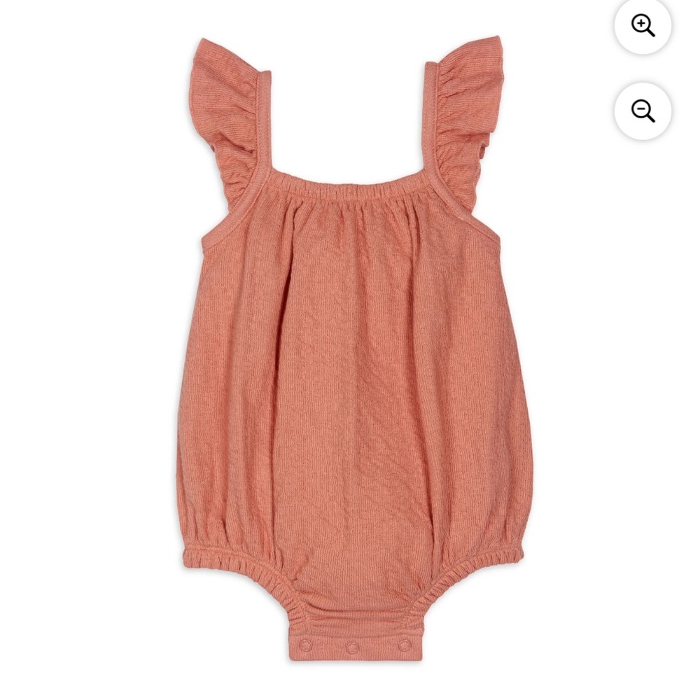 Modern Moments Cotton Romper with Ruffle Straps, Size 12 Months